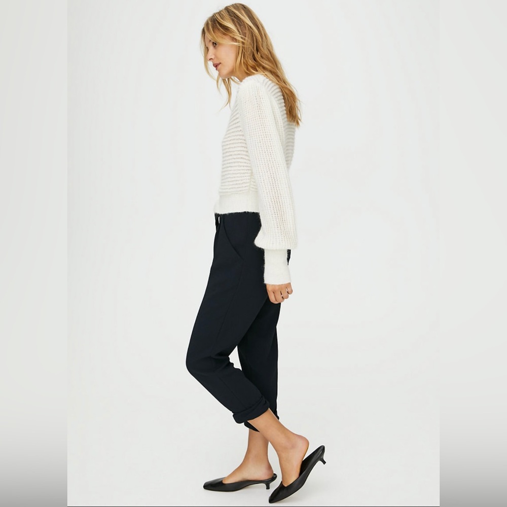 Aritzia Wilfred Allant Pant Black Cropped Dress Pants Office Size 8 High Rise